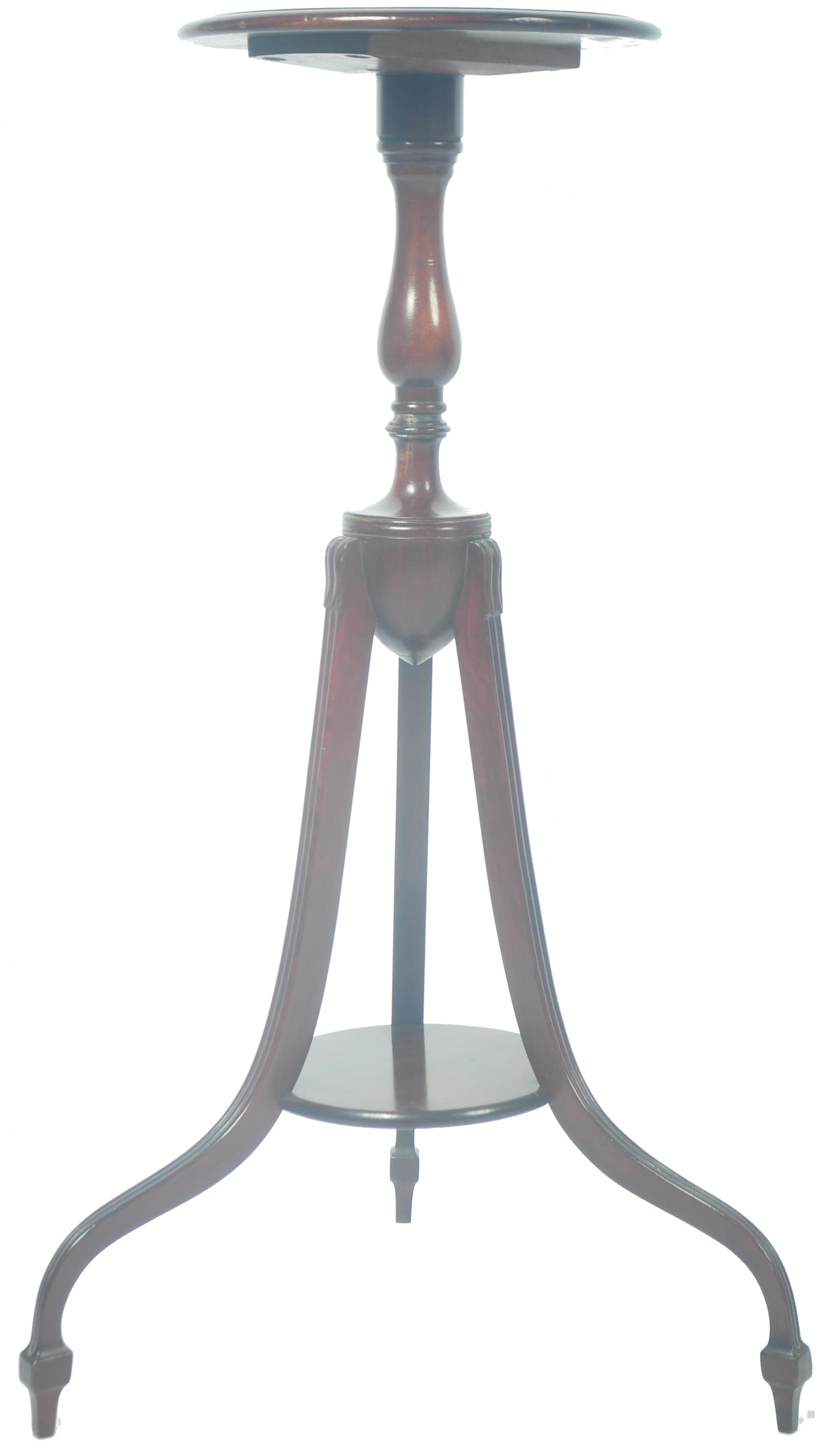ANTIQUE STYLE MAHOGANY REEDED TRIPOD TORCHERE STAND