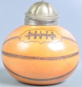 RARE VICTORIAN CERAMIC RUGBY BALL INKWELL