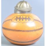 RARE VICTORIAN CERAMIC RUGBY BALL INKWELL