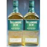 TWO BOTTLES OF TULLAMORE DEW IRISH TRIPLE DISTILLED WHISKEY