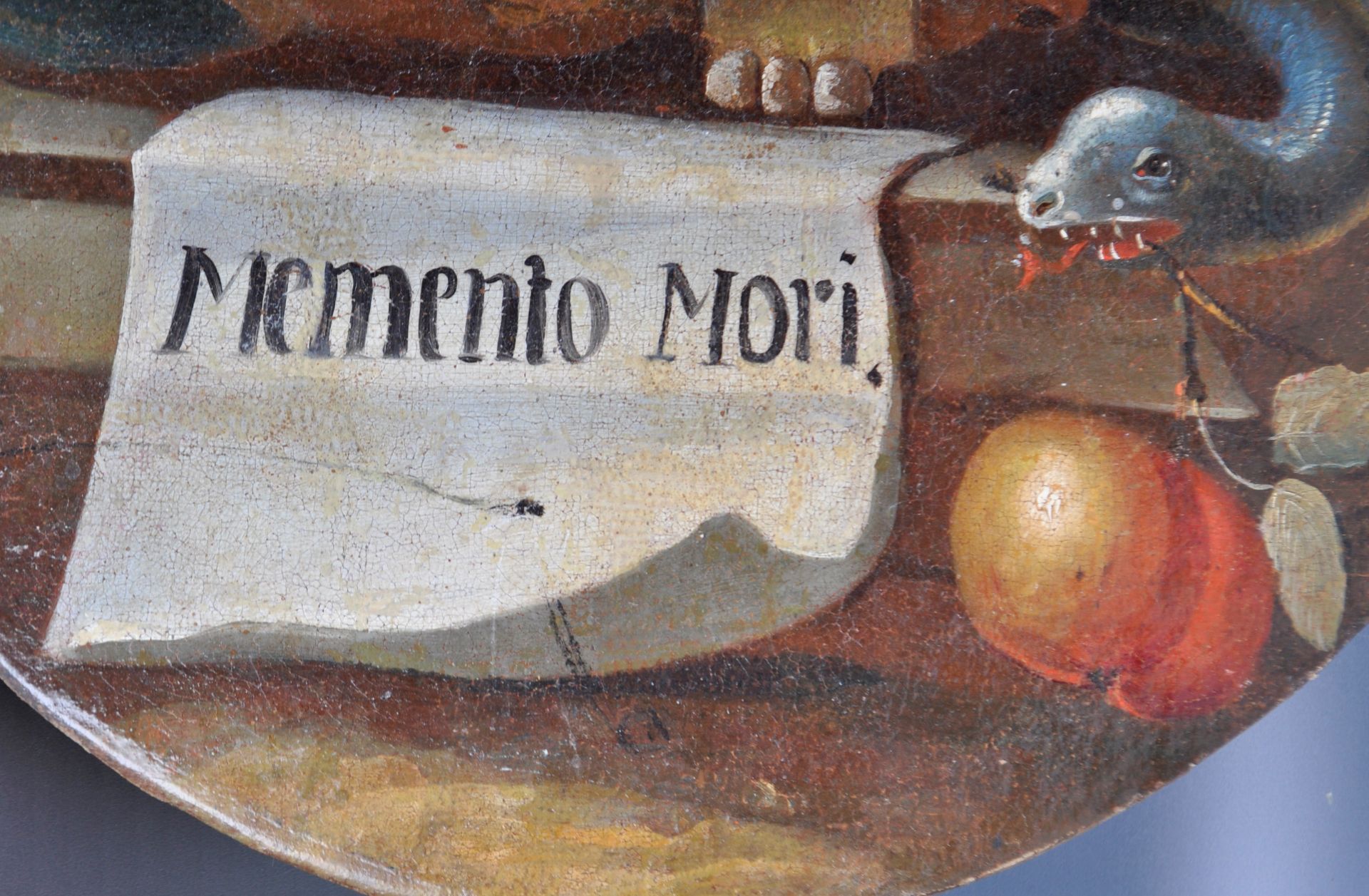 RARE 17TH CENTURY ITALIAN MEMENTO MORI OIL PAINTING - Bild 4 aus 6