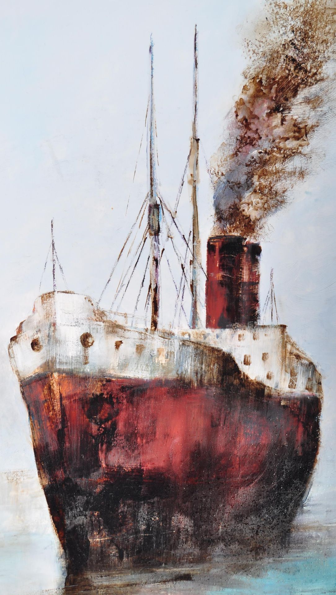 DAVID CHAMBERS - ENGLISH ARTIST - OIL ON BOARD OF MOORED BOATS - Image 3 of 5