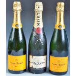 THREE BOTTLES OF FRENCH CHAMPAGNE INCLUDING MOET
