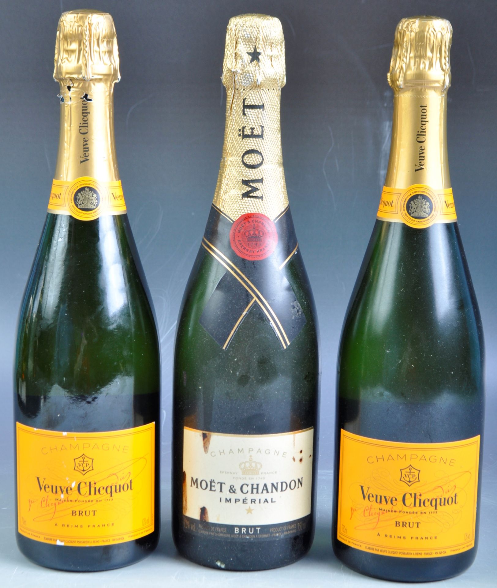 THREE BOTTLES OF FRENCH CHAMPAGNE INCLUDING MOET