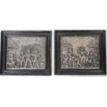 CHARLES ANFRIE - PAIR OF 19TH CENTURY TABLEAU SILVERPLATED COPPER PANELS