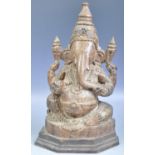 19TH CENTURY INDIAN CARVED WOOD FIGURE OF GANESHA