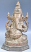 19TH CENTURY INDIAN CARVED WOOD FIGURE OF GANESHA