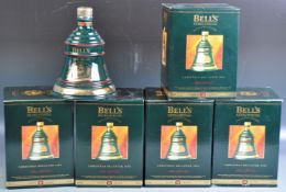 SET OF FIVE BELLS WHISKY 1995 CHRISTMAS DECANTERS