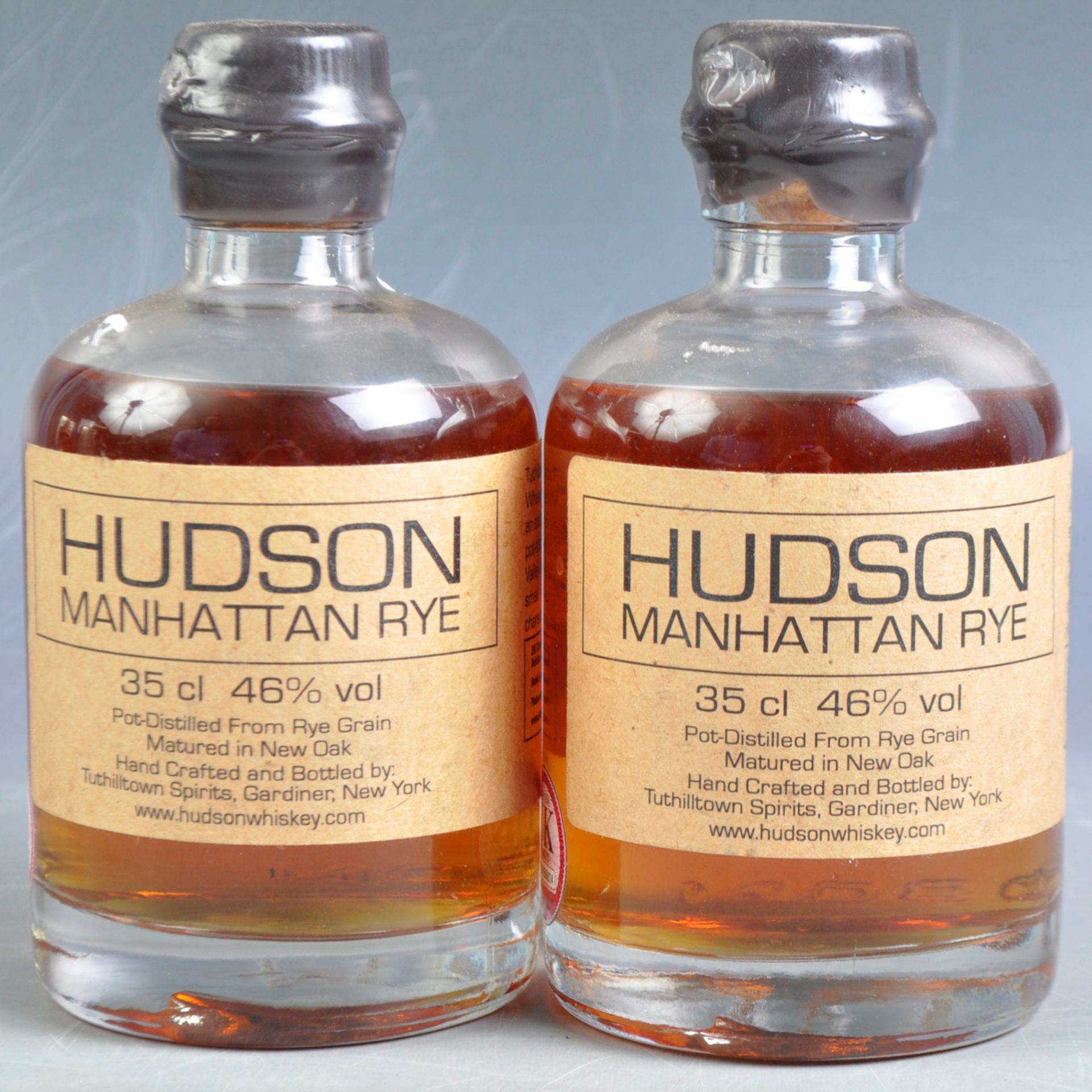 TWO BOTTLES OF HUDSON MANHATTAN RYE WHISKY