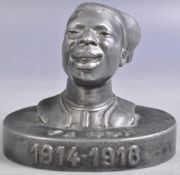 GIRAULT EARLY 20TH CENTURY PEWTER YA BON BANANIA BUST