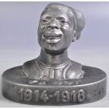 GIRAULT EARLY 20TH CENTURY PEWTER YA BON BANANIA BUST