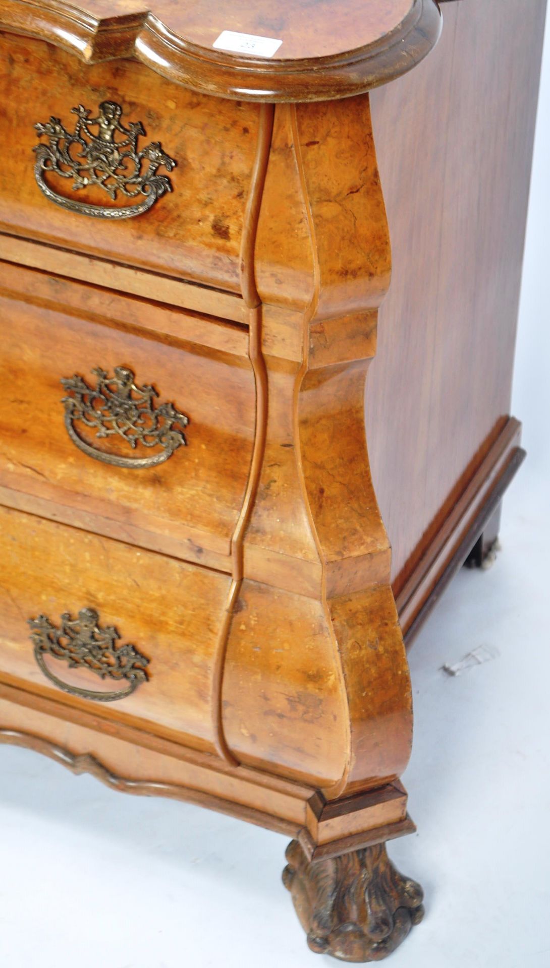 19TH CENTURY ANTIQUE WALNUT COMMODE CHEST OF DRAWERS - Image 7 of 8