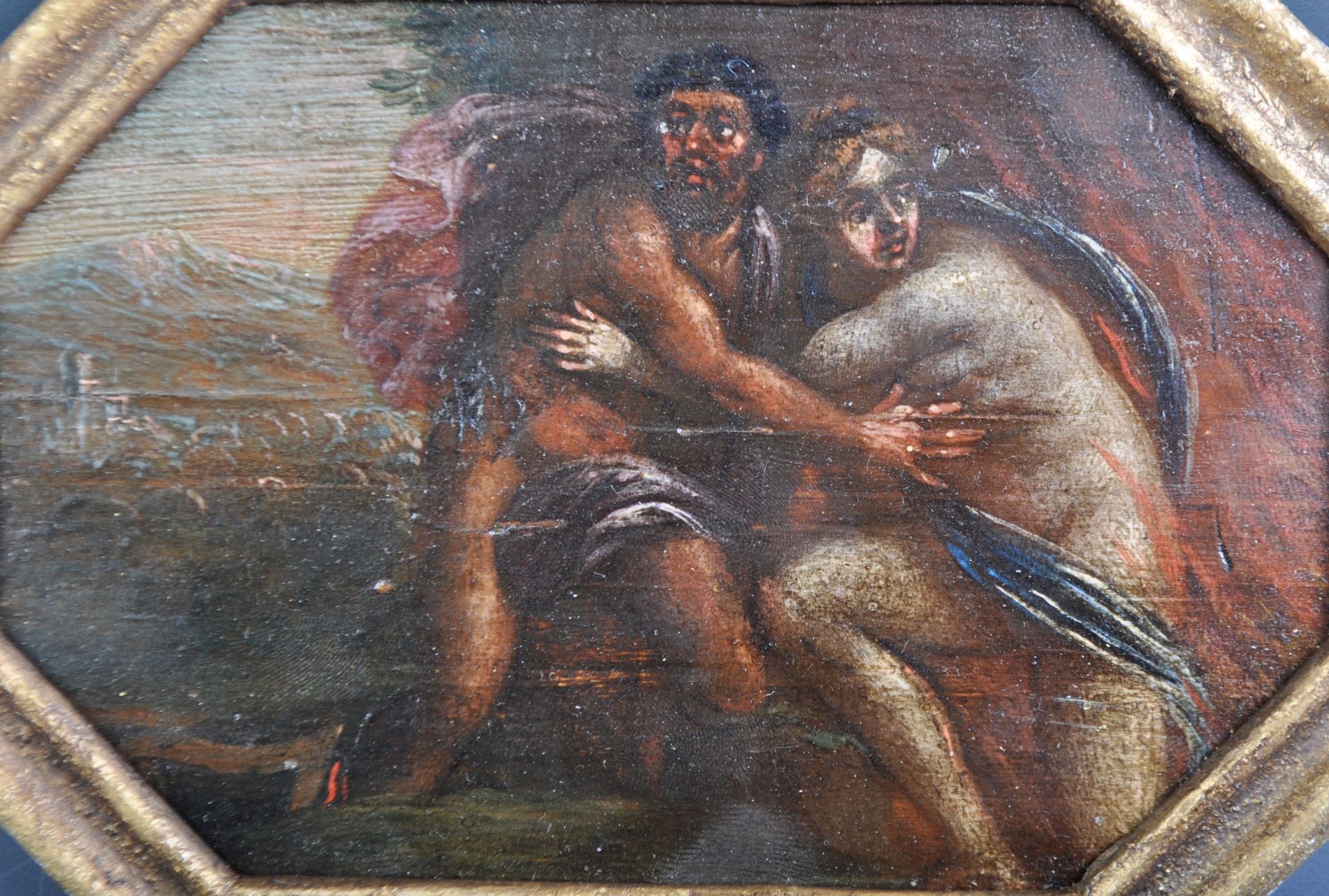 18TH CENTURY ITALIAN OIL OF ORPHEUS & EURYDICE FLEEING HADES - Image 2 of 2