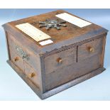 UNUSUAL NAUTICAL 19TH CENTURY ANTIQUE OAK GAMES COMPENDIUM