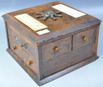 UNUSUAL NAUTICAL 19TH CENTURY ANTIQUE OAK GAMES COMPENDIUM