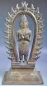 LARGE 19TH CENTURY INDIAN BRONZE IN FLAME ARCH