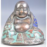 19TH CENTURY CHINESE CLOISONNE LAUGHING FAT BUDDHA