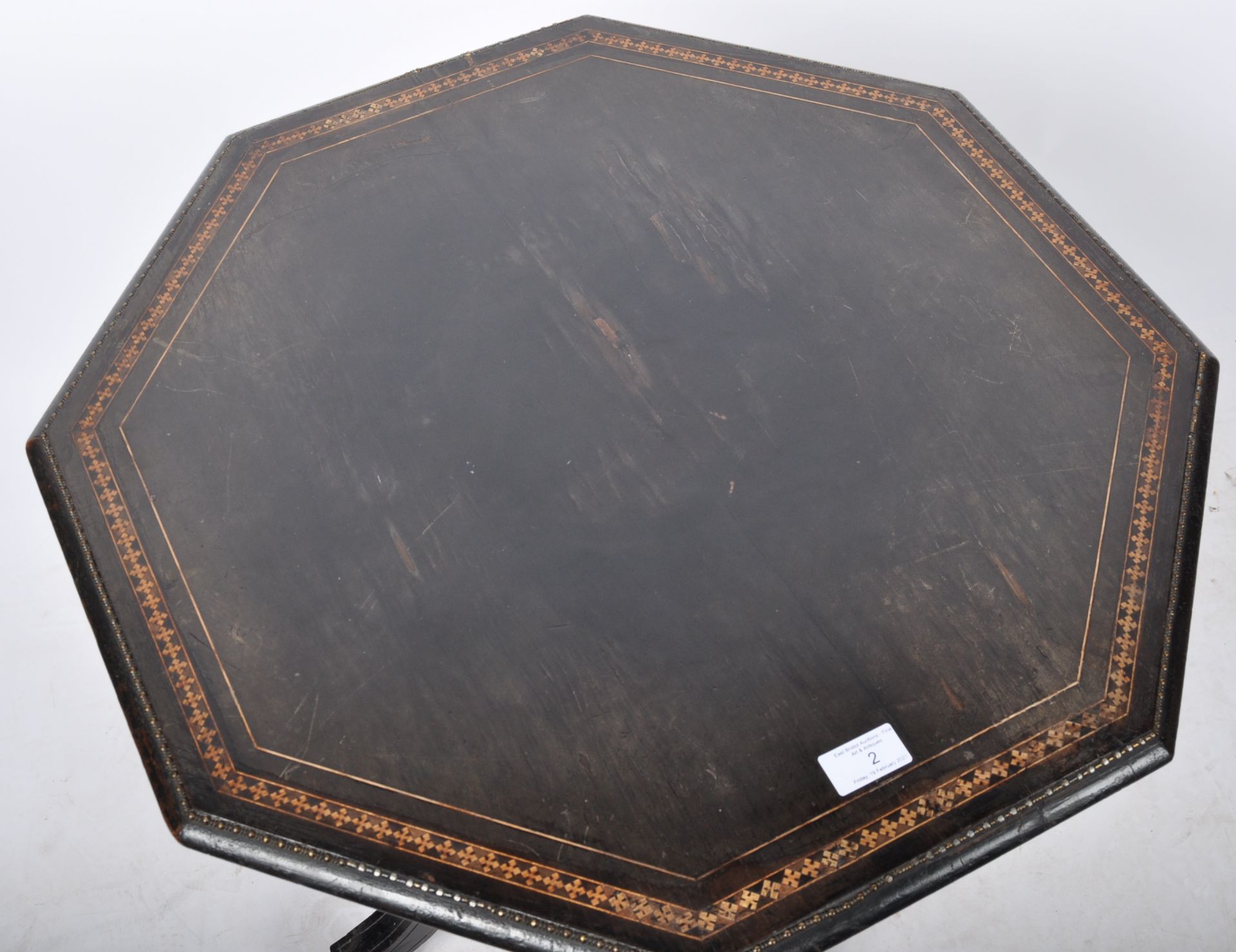 GILLOW & CO 19TH CENTURY EBONISED AND GILDED SIDE TABLE - Image 3 of 8