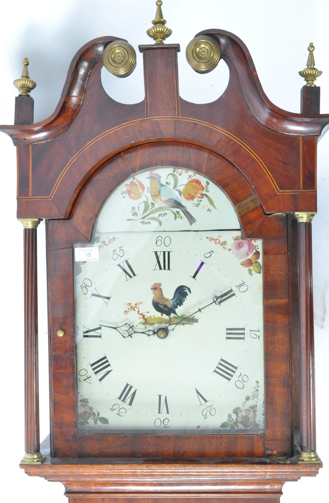 EARLY 19TH CENTURY OAK & MAHOGANY LONGCASE CLOCK - Image 2 of 12