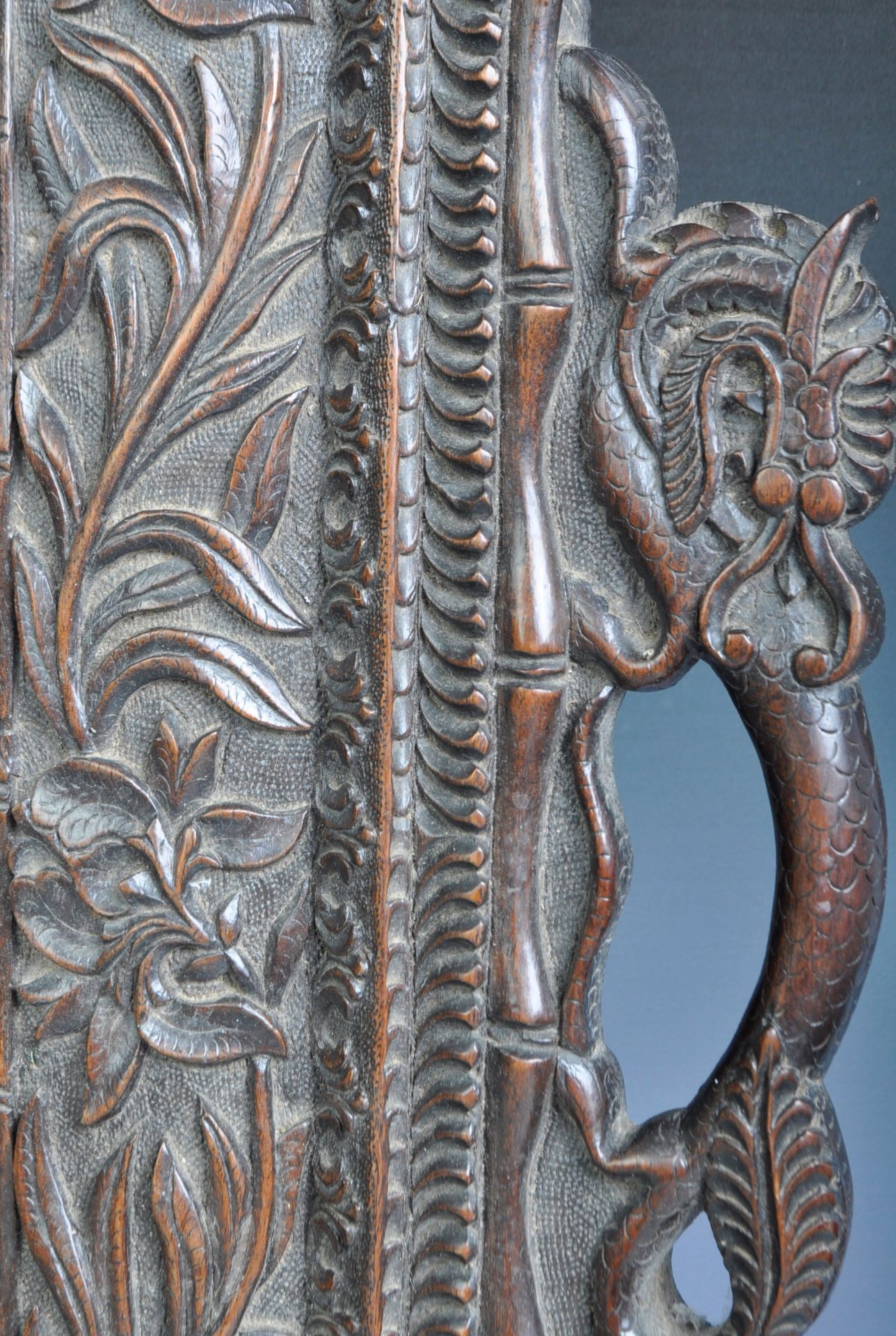 18TH CENTURY CHINESE CARVED HARDWOOD SERVING TRAY - Image 3 of 7