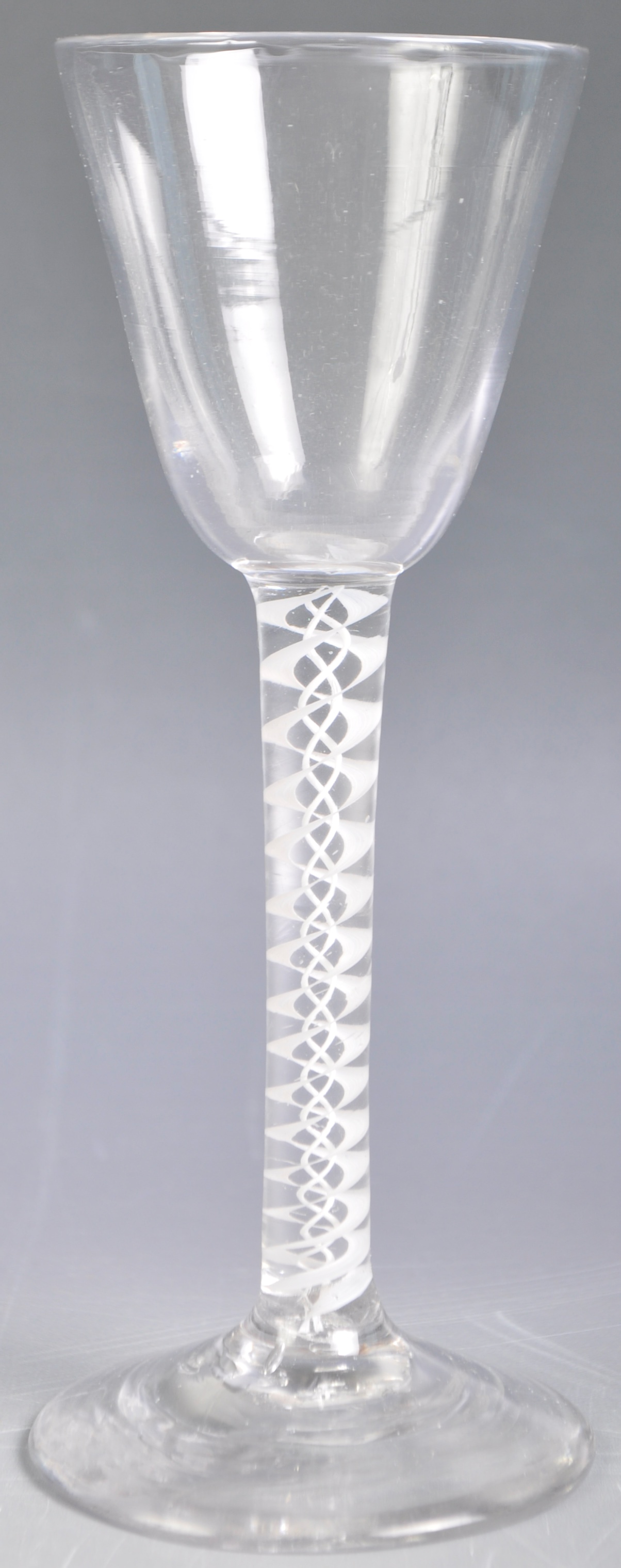 MID 18TH CENTURY GEORGIAN DOUBLE SERIES OPAQUE TWIST WINE GLASS