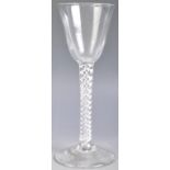 MID 18TH CENTURY GEORGIAN DOUBLE SERIES OPAQUE TWIST WINE GLASS