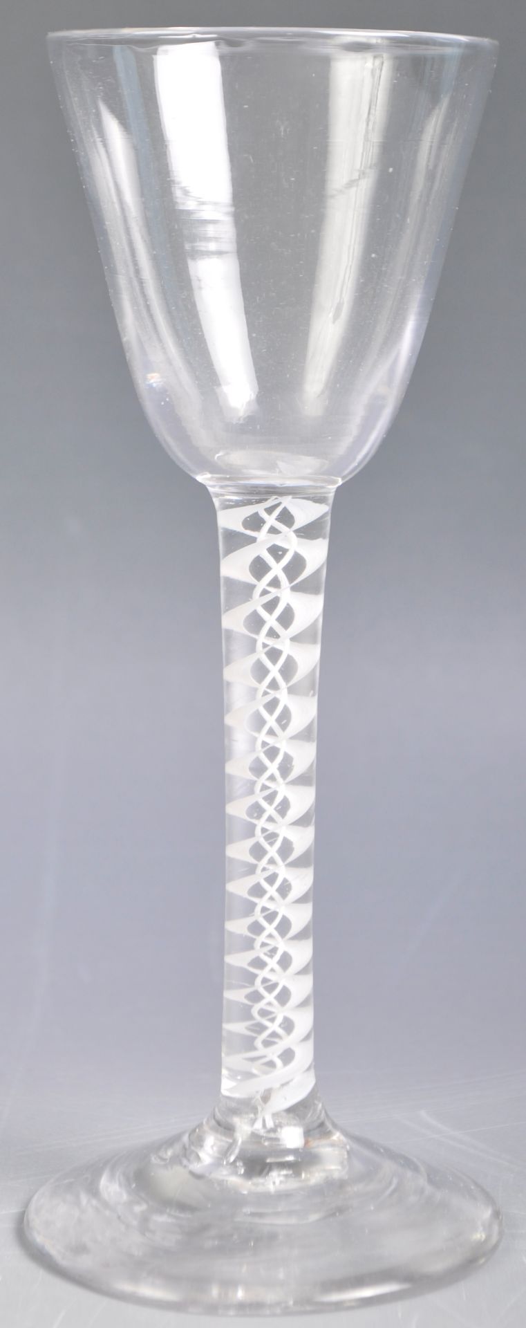 MID 18TH CENTURY GEORGIAN DOUBLE SERIES OPAQUE TWIST WINE GLASS