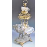 19TH CENTURY ORMOLU & SPELTER CAMEL LIQUOR SET