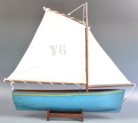 EARLY 20TH CENTURY SCRATCH BUILT MODEL POND YACHT