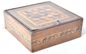 19TH CENTURY ENGLISH ANTIQUE MICRO MOSAIC TUNBRIDGE WARE INLAID BOX