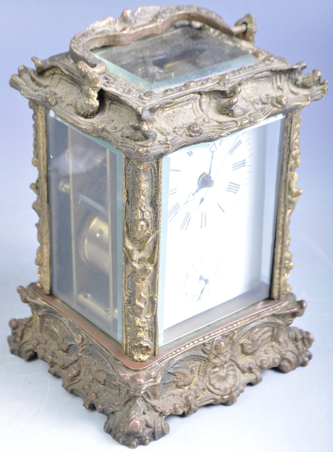 DECORATIVE 20TH CENTURY BRONZE CASED CARRIAGE CLOCK - Image 2 of 7