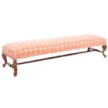 19TH CENTURY VICTORIAN MAHOGANY LONG FOOTSTOOL / COACHING STOOL