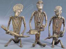 SET OF THREE 19TH CENTURY INDIAN TRIBAL BASTAR FIGURINES