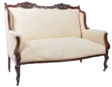 ANTIQUE 19TH CENTURY VICTORIAN UPHOLSTERED SOFA SETTEE
