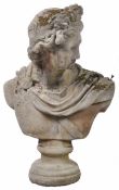 ANTIQUE STYLE STONE BUST OF ALEXANDER THE GREAT