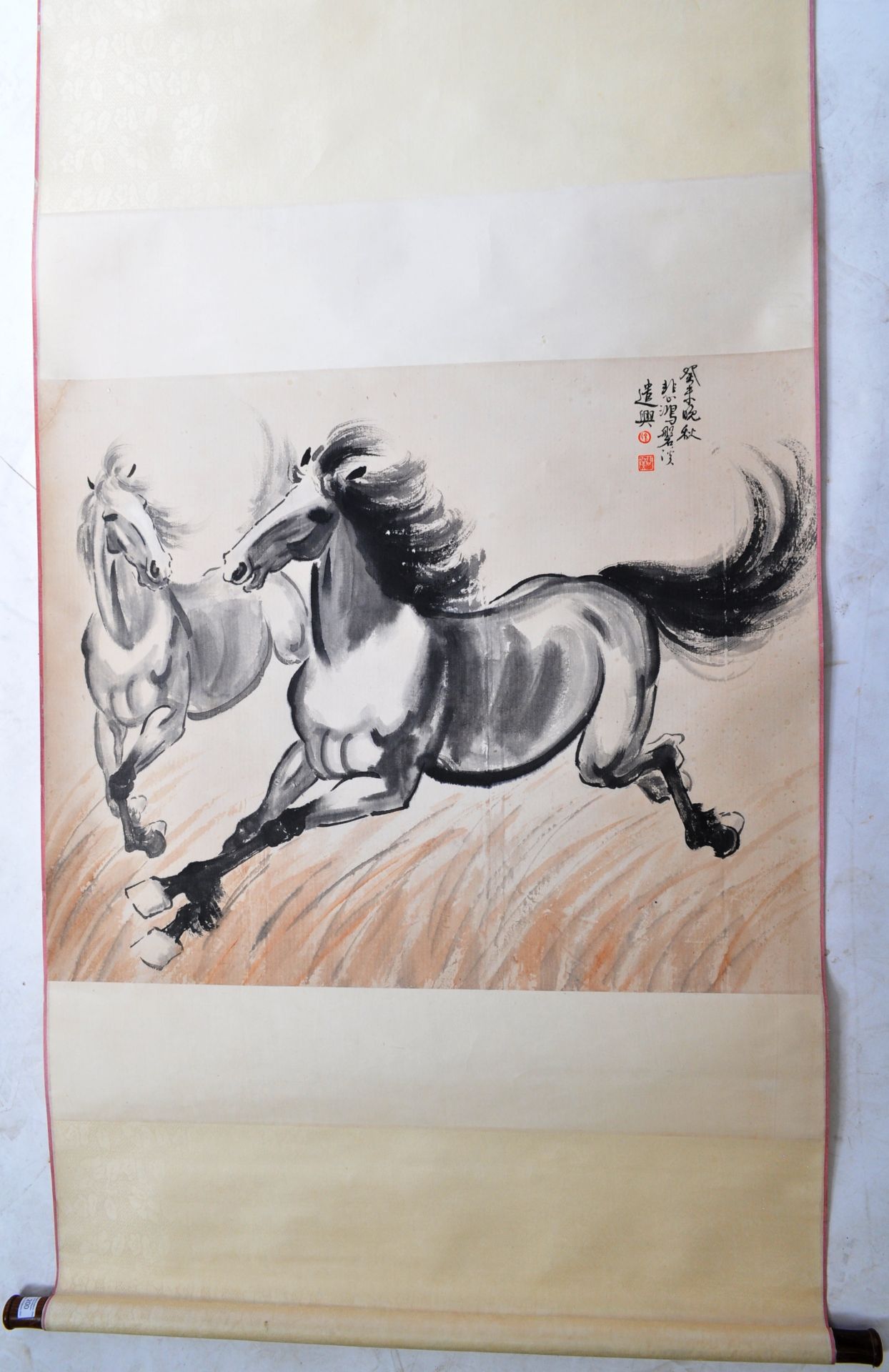 XU BEIHONG (1895-1953) INK ON PAPER OF HORSES RACING - Bild 2 aus 5
