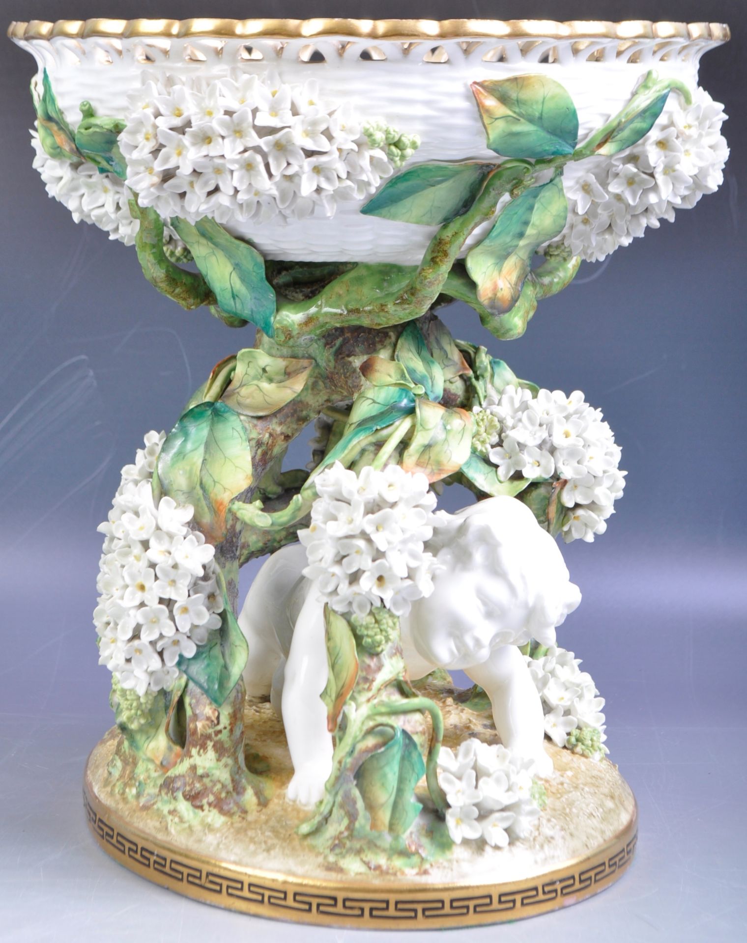 LARGE AND IMPRESSIVE MOORE BROS PORCELAIN TABLE CENTERPIECE - Image 2 of 9