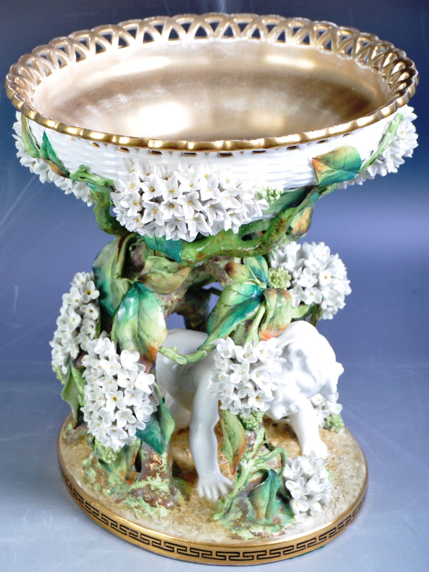 LARGE AND IMPRESSIVE MOORE BROS PORCELAIN TABLE CENTERPIECE