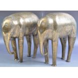 19TH CENTURY INDIAN / MIDDLE EASTERN FINELY ENGRAVED BRASS ELEPHANTS