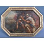 18TH CENTURY ITALIAN OIL OF ORPHEUS & EURYDICE FLEEING HADES