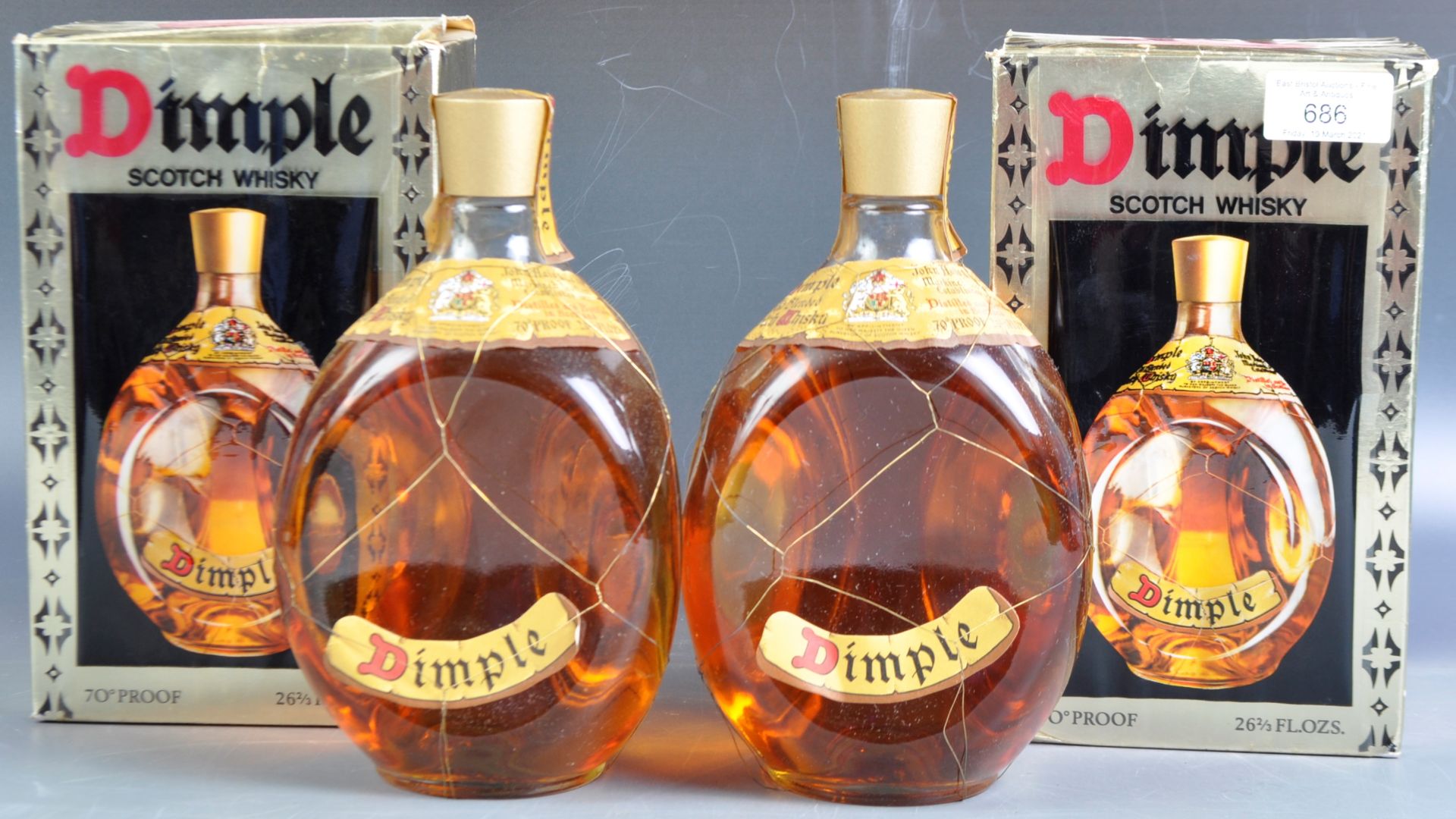 TWO BOTTLES OF BOXED DIMPLE SCOTCH WHISKY