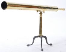 LARGE AND IMPRESSIVE 18TH CENTURY BRASS TELESCOPE