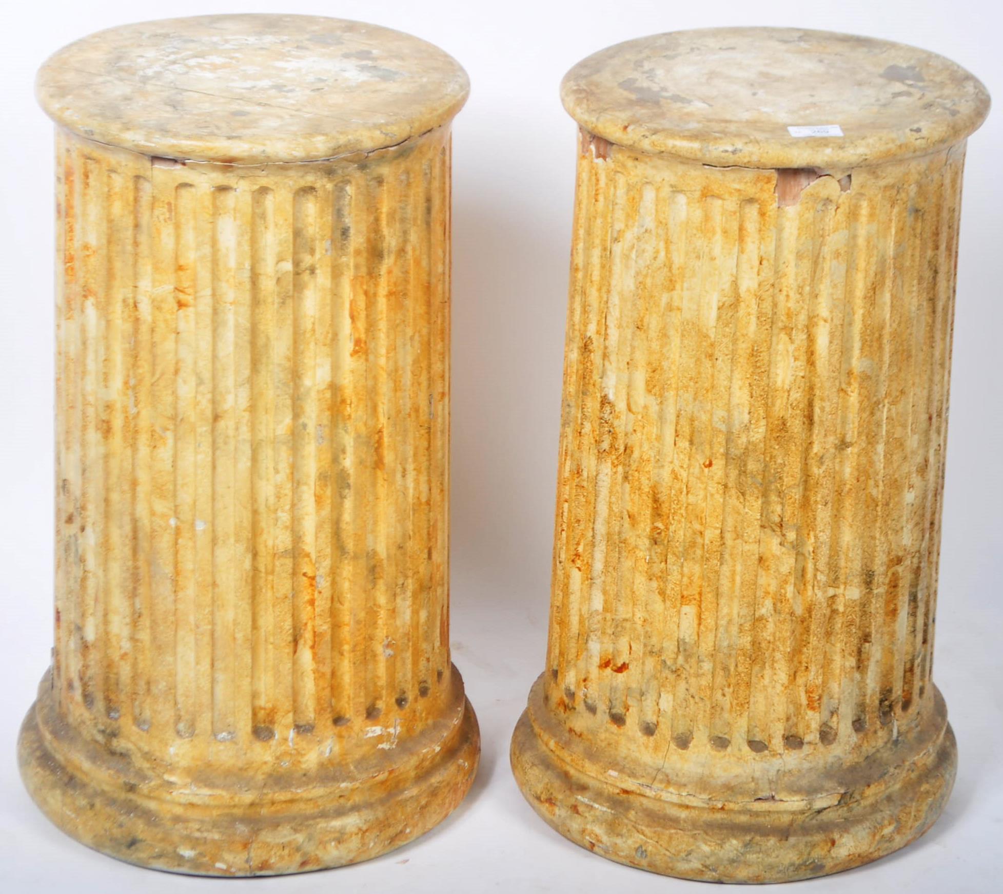 19TH CENTURY VICTORIAN FAUX SENNIE MARBLE COLUMNS - Image 2 of 6