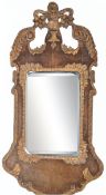 ANTIQUE 18TH CENTURY PARCEL GILT AND WALNUT PIER MIRROR