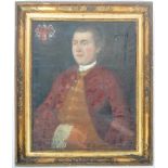 18TH CENTURY GILT FRAMED OIL ON CANVAS PAINTING OF A FRENCH NOBELMAN