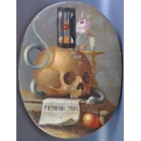 RARE 17TH CENTURY ITALIAN MEMENTO MORI OIL PAINTING