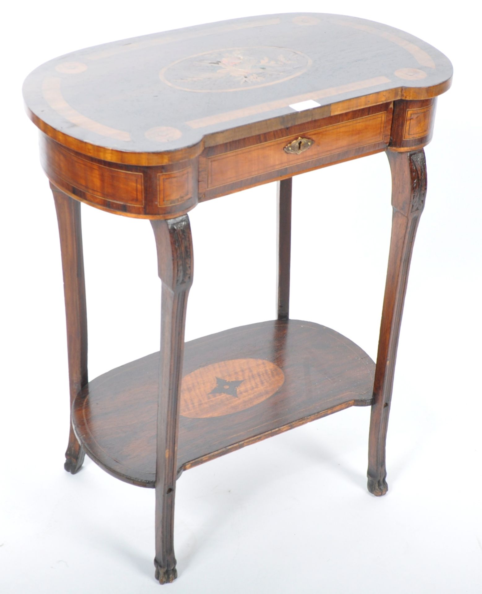 19TH CENTURY ROSEWOOD AND MARQUETRY INLAID SIDE TABLE - Image 2 of 6