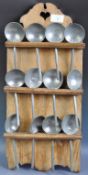 ANTIQUE 19TH CENTURY DUTCH HAND CARVED PEWTER SPOON RACK