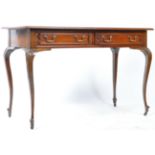 ANTIQUE 20TH CENTURY MAHOGANY DOUBLE DRAWER WRITING DESK