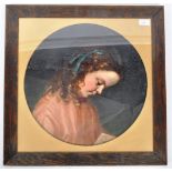 19TH CENTURY OIL ON CANVAS PAINTING PORTRAIT OF A YOUNG GIRL